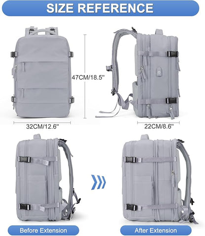 Expandable Backpack For Traveling On Airplane Carry On Backpack Flight Approved Personal Item Travel Backpack For Women Men Airline Approved Gym Bag With Shoe Compartment Travel Weekender Bag