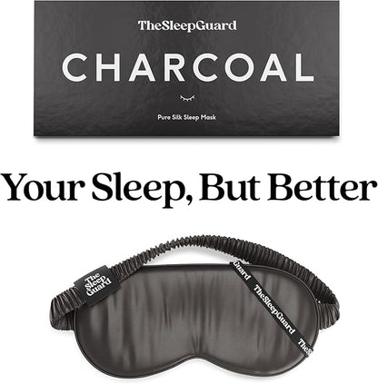 TheSleepGuard Pure Silk Sleep Mask [100% 6A Mulberry Silk, 22 Momme] Light Blocking Travel Essentials. Eye Masks for Sleeping. Black Oeko-Tex Blindfold. Eye Covers for Men & Women