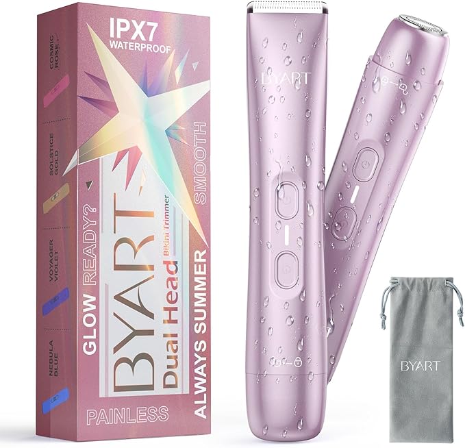 Electric Razors for Women - 2-in-1 Body & Facial Hair Trimmer, Wet & Dry Use Cordless Shaver for Legs, Underarms, Bikini Line, Ceramic Blade for Sensitive Skin - Teen Girl Gifts Trendy Stuff (Pink)