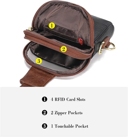 INICAT Sling Bag for Women Touchscreen Small Crossbody Cell Phone Purse Fanny Pack