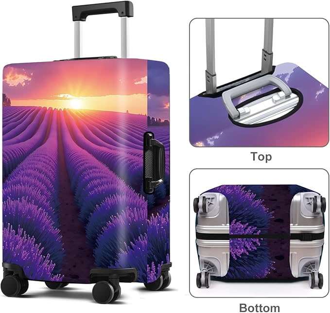 Luggage Cover Washable Suitcase Protector Anti-Scratch,Stretchable Fit for 20-34Inch Luggage Durable Travel Bag Cover with Zipper Closure (Lavender, L(fits 28-30Inch suitcase))