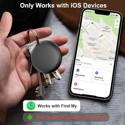 Air Tags-4 Pack Smart Luggage Tracker Tag Work with Apple Find My (iOS Only), Loud Sound, Replaceable Battery, for Keys/Backpack/Suitcase/Wallet, Black