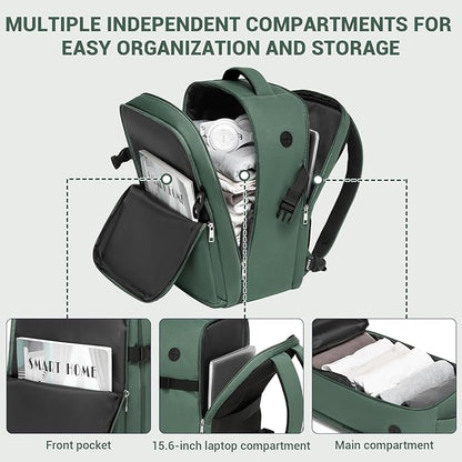 Kono Backpack Carry-on Bag 40x20x25 Carry-on Bag Airplane Travel 20L, 15.6-inch Laptop Backpack, for Men Women, Green