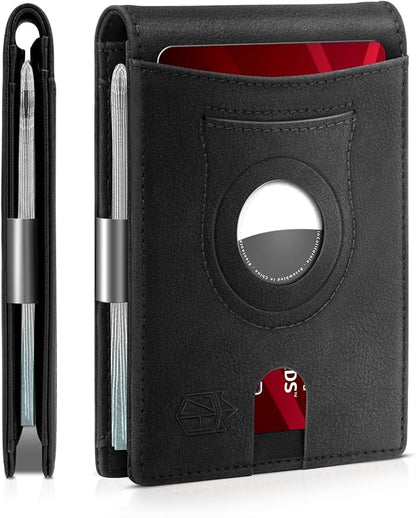 Zitahli Men's Wallets Airtag Holder Slim Rfid Leather with Gift Box