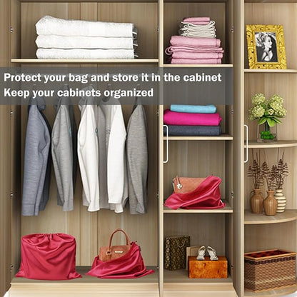 GONGKANGYUAN 6 Pack Dust Bags for Handbags – Silk Drawstring Storage Pouch, Dustproof Travel Organizer for Purses, Shoes & Boots