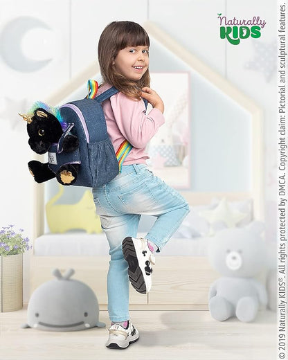 Naturally KIDS Black Unicorn, Gifts for 2 Year Old Girls, Gifts for 3 Year Old Girl, Toddler Unicorn Backpack