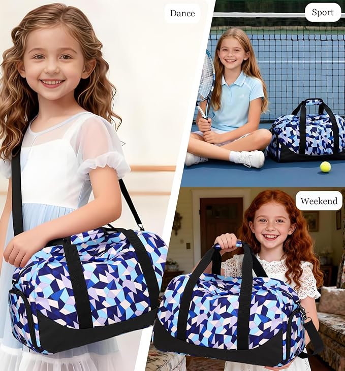 DSIUE Kids Duffle Bag Girls Sports Gym Bag, Small Weekender Overnight Bags Carry On Travel Duffel for Women Teen Girls