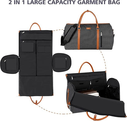 Garment Bag for Travel Convertible Carry On Garment Bag Large Travel Duffel Bags for Women 2 in 1 Hanging Suitcase Suit Travel Bags for Women & Men 3pcs Set