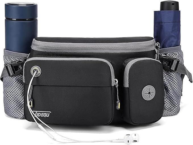 TUDEQU Hiking Fanny Pack for Men Women Large Hiking Waist Packs Adjustable Mens Fanny Pack Crossbody with Water Bottle Holders Waist Bag for Men for Travel Running Cycling