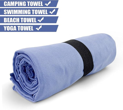 Camping Towel L Size Microfiber Quick Dry Lightweight for Travel Body Swimming Pool Beach Hiking Yoga Towels(Navy Blue, 1 Pack L)