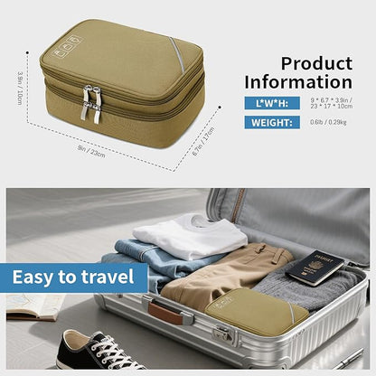 Lanola Electronic Accessories Case,Electronics Travel Organizer, Portable Double Layer Cable Storage Bag for Cord, Charger, Flash Drive, Phone, SD Card,Flash Drive,Adapter - Light Blue