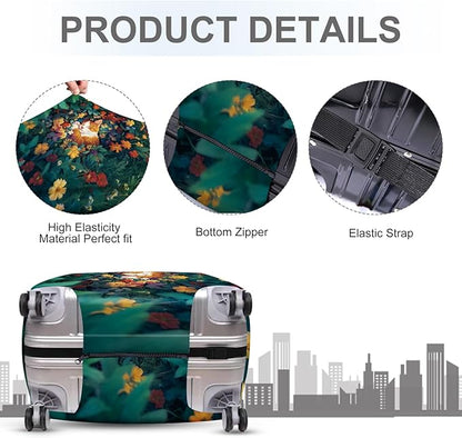 ANNA QUEEN Dreamy Cat Luggage Cover, Cat Sleeping in a Flower Field Design, Stretchable, Washable Travel Protector for 28-30 Inch Luggage