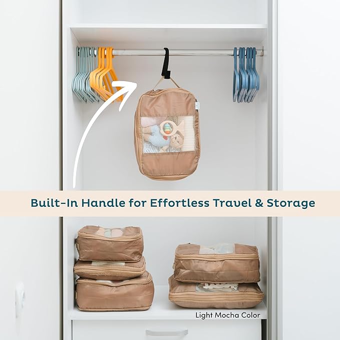 6-Pack Large Compression Packing Cubes for Travel - Lightweight Compression Packing Cube Set, Water-Resistant Luggage Organizer Bags & Suitcase Organizers, Travel Cubes for Carry-On, Checked Luggage