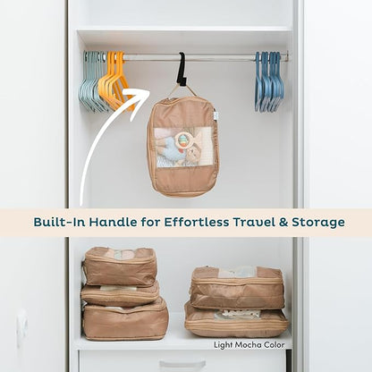 6-Pack Large Compression Packing Cubes for Travel - Lightweight Compression Packing Cube Set, Water-Resistant Luggage Organizer Bags & Suitcase Organizers, Travel Cubes for Carry-On, Checked Luggage