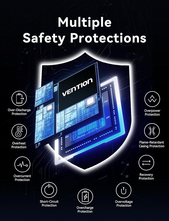 VENTION 45W Power Bank, CCC Certified 20000mAh with Built-in USB-C Cable, Fast Charging Travel Portable Charger with LED Digital Display for iPhone 17/16/15 Xiaomi Galaxy S26/S25 iPad Laptop(Beige)