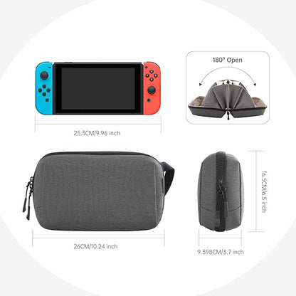 Electronic Organizer Travel Case Bag for Cables, Switch, SD card, Passport and More – Ultimate Protection & Portability Waterproof (Grey)