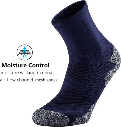 CWVLC Compression Athletic Quarter Socks Cushioned for Men Women