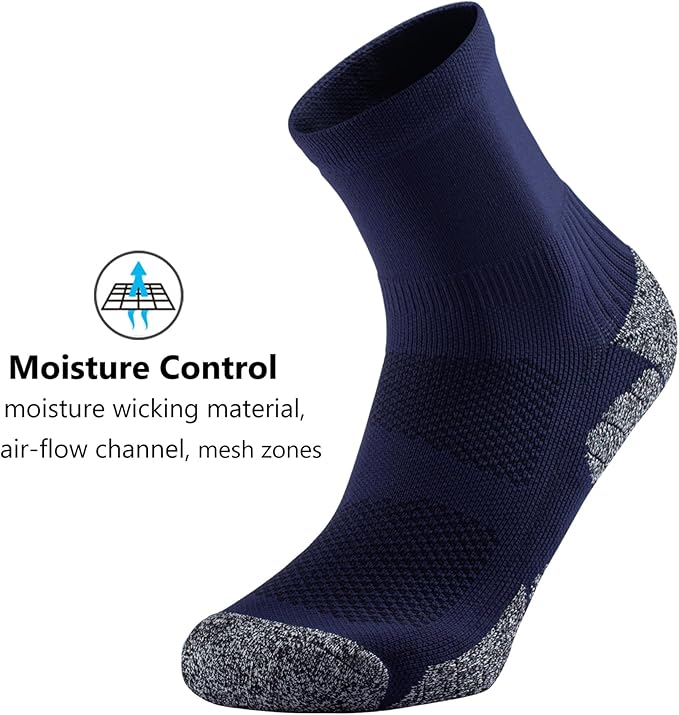 CWVLC Compression Athletic Quarter Socks Cushioned for Men Women