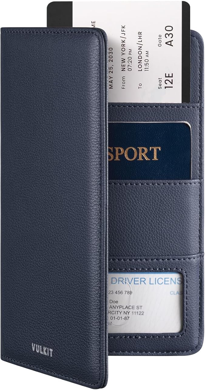 VULKIT Passport Holder Wallet RFID Blocking Travel Wallet for Men & Women