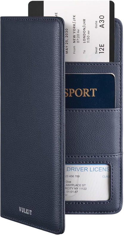VULKIT Passport Holder Wallet RFID Blocking Travel Wallet for Men & Women