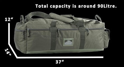 Large Military Duffle Bag Tactical Gear Load Out Bag Deployment Cargo Bag Travel Sports Equipment Duffel Luggage Bag with Backpack Straps 90L