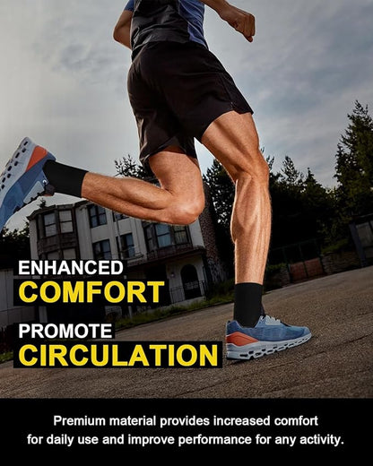 5 Pairs Copper Compression Socks for Women & Men - Ankle Plantar Fasciitis Arch Support Running Socks for Athletic