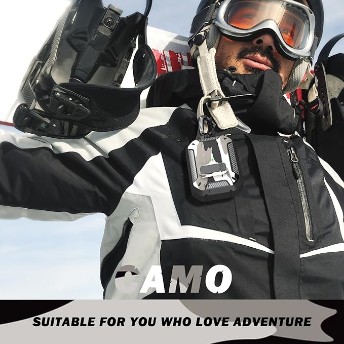 RFUNGUANGO for AirPods Pro 2nd Gen Protective Case with Cleaning Kit, Military Hard Case Protective Armor with Lock, for AirPod Gen 2 Charging Case (2023/2022/2019, 2nd Gen/1st Gen),Snow Camouflage