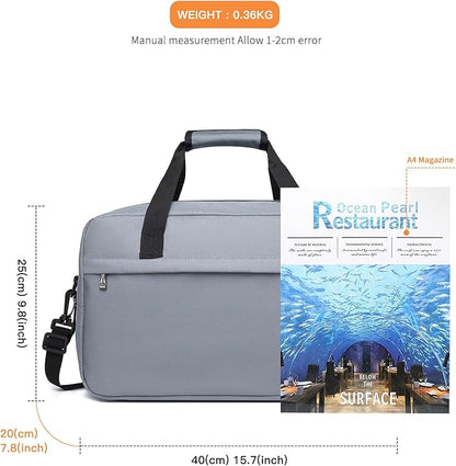 Kono Travel Duffel - 20L Under Seat Carry-On Sports Tote Gym Weekender Overnight Bag - 15.75"x9.84"x7.87" Light Gray