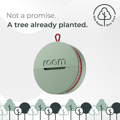 Roam Smart Tracker | Family-Friendly Eco Tracker for Keys, Bags & Kids’ Gear | Works with iOS & Android | Built-in Strap, QR Lost & Found | Replaceable Battery | No Extra App | 1-Pack, Green