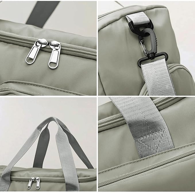 Sports Gym Duffel Bag with Shoes Compartment and Dry Wet Separated Pocket for Men and Women - Overnight Weekender Training Handbag Yoga Bag - Dark Gray