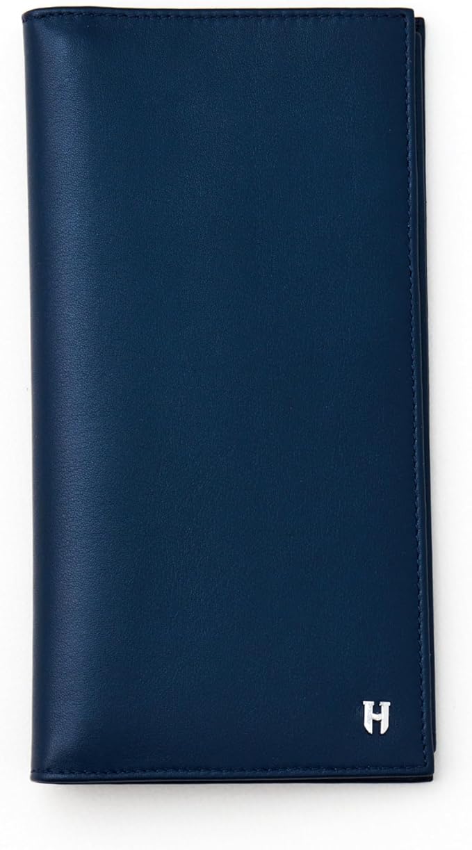 Passport Holder Travel Wallet for Men & Women, RFID Handcrafted Full Grain Leather Cover, 12 Card Slots & 4 Compartments, Gift Box & Pouch, Navy Blue