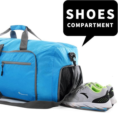 Felipe Varela Duffle Bag with Shoes Compartment and Adjustable Strap,Foldable Travel Duffel Bags for Men Women,Waterproof Duffel Bags