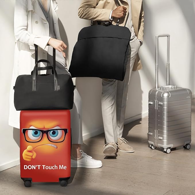 ANNA QUEEN Red Don't touch meTravel Luggage Cover Suitcase Protector Suitcase Cover Anti-Scratch,Stretchable Fit for 18-32Inch Luggage,Travel Bag Cover Washable XL(fits 29-32Inch suitcase)
