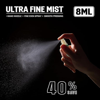 8ML Travel Perfume Refillable Atomizer, Mini Genuine Leather Cologne Sprayer, Protable Pocket Size Empty Fragrance Spray Bottle (Green)