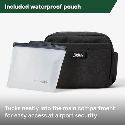 Halfday Sidecar Toiletry Bag | Travel Organizer for Men & Women with Waterproof Pouch, Mesh Pockets, Toothbrush Holder, Hanging Loop (Lightweight, Durable, Water-Resistant), Shadow