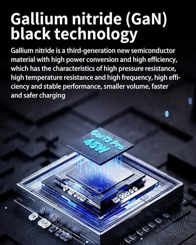 GaN 45W Universal Travel Adapter, International Power Adapter with 5-Port PD Fast Charging (2 USB-C, 2 USB-A, 1 AC) - 100V-240V Travel Adapter Worldwide Plug for US EU UK AUS Asia (Type A/C/G/I)