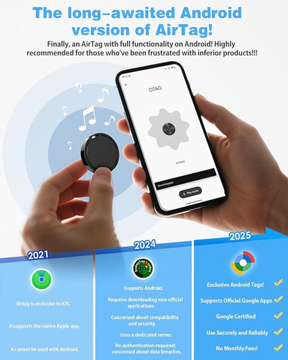 Air Tags for Android,Air Tags-4 Pack Android,Android Tracker Tags,2 Year Battery Life,Google Find Trackers for Google'S Find Hub App,IP65 Waterproof Luggage Tracker Android for Keys,Wallets,Suitcases