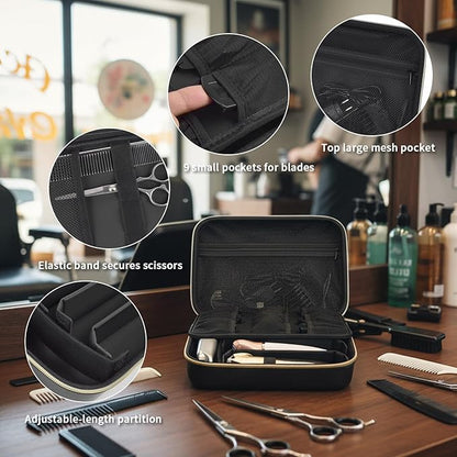 Barber Case for Hair Clippers Cutting Supplies, Trimmer Accessories Organizer for Wahl/ for Ufree/ for Andis Men Women Razor Grooming Kits, for Oneisal Dog Shaver- Washable Oilproof Travel Bag Only