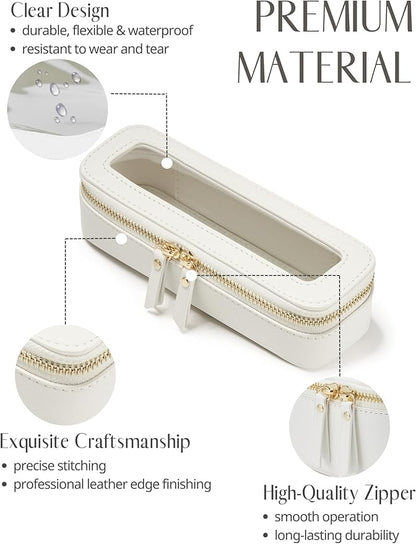 Popvibe Clear Makeup Bag Travel Cosmetic Case Transparent Toiletry Bag with Zipper, Portable Make Up Organizer Traveling Compact Car Bag for Essentials