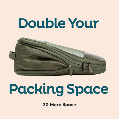 6-Pack Large Compression Packing Cubes for Travel - Lightweight Compression Packing Cube Set, Water-Resistant Luggage Organizer Bags & Suitcase Organizers, Travel Cubes for Carry-On, Checked Luggage