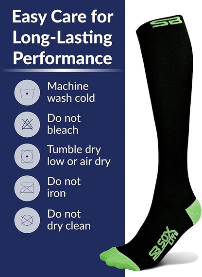 SB SOX Lite Compression Socks for Men & Women (15-20mmHg) – Best Compression Socks for Travel, Sports, and Daily Wear - XXL Sizes too!