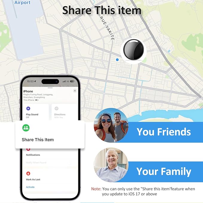 Tracker Tags - 2 Pack Black，Bluetooth Tracker Work with Apple Find My (iOS Only), Smart Tracker with Protective Case, Item Finders Locator Air Smart Tag for Luggage，Key，Wallet，Suitcase