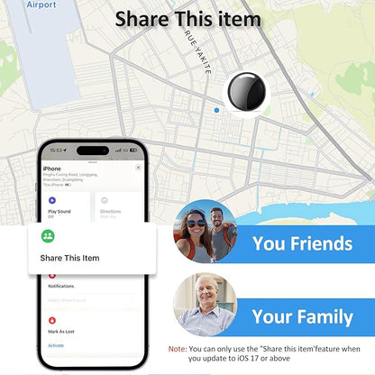 Tracker Tags - 2 Pack Black，Bluetooth Tracker Work with Apple Find My (iOS Only), Smart Tracker with Protective Case, Item Finders Locator Air Smart Tag for Luggage，Key，Wallet，Suitcase