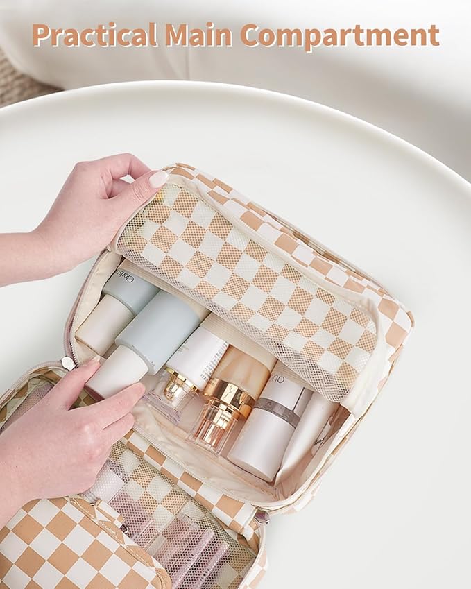 Narwey Small Hanging Travel Toiletry Bag for Women, Travel Bag for Toiletries, Makeup Bag Organizer Cosmetic Bags Make Up Bags for Girls