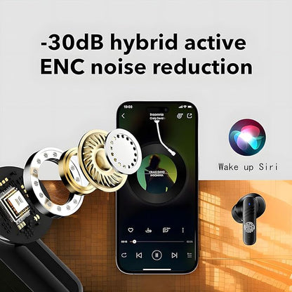 Wireless Earbuds, 30dB Noise Cancelling Earbuds,Ear Buds,Touchscreen Charging Case 2.01", 40H Total Playtime, Dual Dynamic Drivers, Stereo Sound for Sports