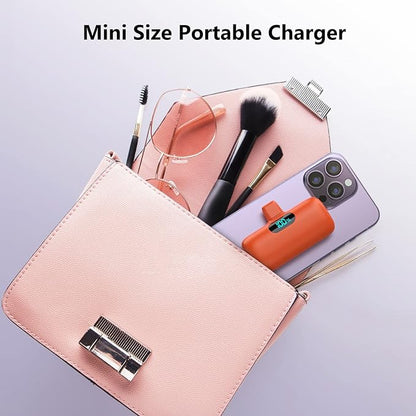 mini Portable Charger for iPhone,Upgraded 5000mAh PD Fast Charging Power Bank,Mini Battery Pack Backup Charger Compatible with iPhone 14/14 Pro Max/13/13 Pro/12 Pro/11/XS/XR/X/8/7/6 -Orange