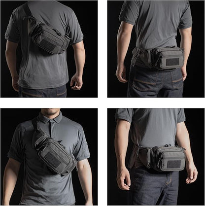 Tactical Fanny Pack CCW Gun Waist Bag for Men and Women with Pistol Holster, Low Profile Concealed Carry Everyday Hip Pack for Hiking Travel Outdoor Running Hunting, Brown