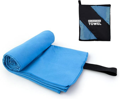 Beach Towel XL Size Microfiber Quick Dry Swimming Pool Camping Travel Body Towels (Blue, 1 Pack XL)