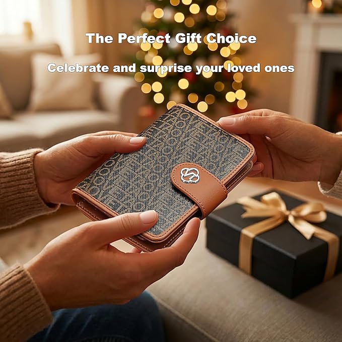 Passport Holder for Travel, RFID Blocking Leather Airtag Wallet for Women Men, Large Passport Cover Essentials Gift, Tickets, Cash, Photo, Sim Card Pen Slot - Brown