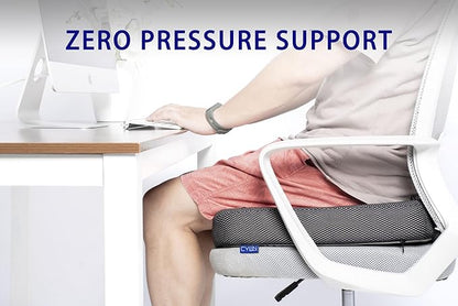 CYLEN Ifoam Gel Infused Memory Foam Layer Wheelchair Cushion - Seat Cushion for Wheelchair-Office Chair, Kitchen Chair, Car Seats-Pressure Sore and Tailbone Pain Relief-High Dense Polyfoam Base(Black)